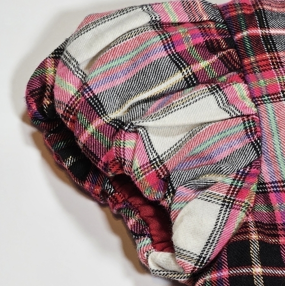 First Impressions Kids Midi Dress Plaid Check Puffer Sleeve Red 12M - Picture 13 of 15